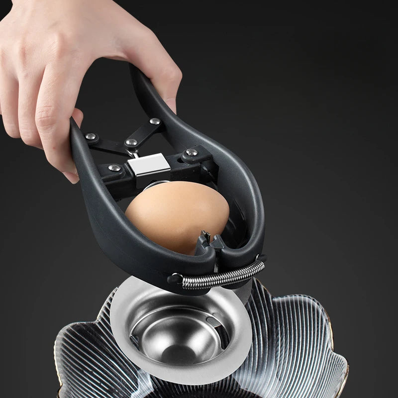 Abridor de casca de ovo em aço inoxidável, ferramenta de separação de clara de ovos